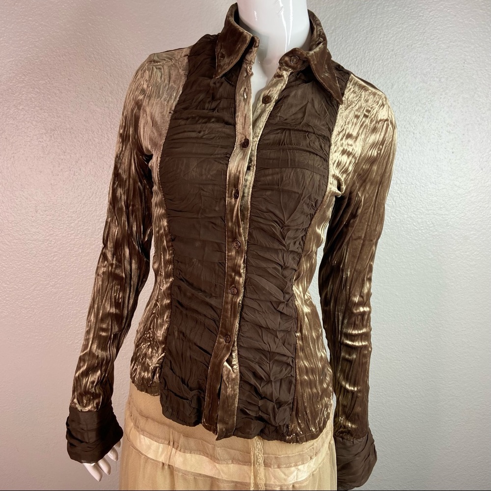 Surrealist Victorian Crinkle Velvet top Festival